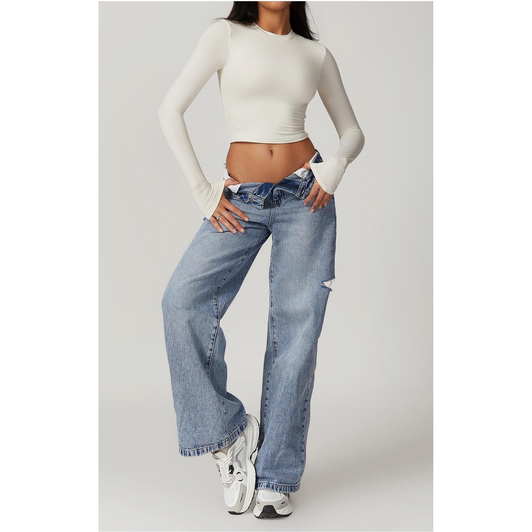 Sculpted Long Sleeve Crop Top-8743